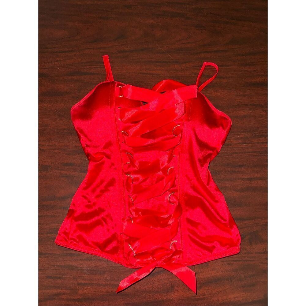 Spirit Halloween Red Lace Up Corset Size Medium